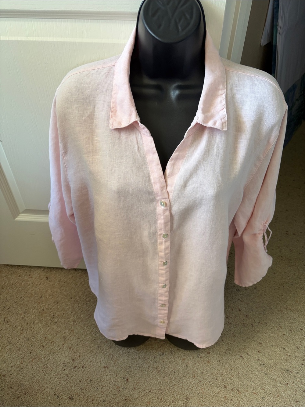 cut loose Soft Blush Button-Down Linen Shirt